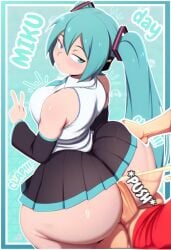 1girls :t annoyed annoyed_expression anon anonymous_male ass_bigger_than_head ass_focus big_ass blue_eyes blue_hair buttocks buttsex buttslut clapping_ass clapping_buttocks clapping_cheeks cum cum_in_mouth cum_inside edit edited grabbing grabbing_ass half-dressed hatsune_miku huge_ass hyper_ass light-skinned_female light_skin marlosart medium_breasts miniskirt mostly_clothed mostly_clothed_female rear_view thick_ass thick_thighs thighhighs thighs thunder_thighs twerk twerking twerking_on_dick vocaloid voluptuous voluptuous_female