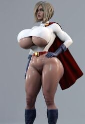 1girls ai_generated ass big blonde_hair blue breasts comics dc eyes female generatedbig hair kara outfit power short zor-el zor-l