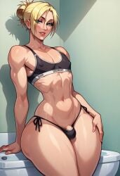 1boy ai_generated annie_leonhardt attack_on_titan big_ass big_balls big_penis femboy femboyarashi genderswap_(ftm) girly huge_ass looking_at_viewer male male_only micropenis muscular naked nude penis rule_63 shingeki_no_kyojin wide_hips