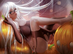 bearwitch bottomless feet mecha_musume megane nier nier:_automata pussy_juice torn_clothes yorha_a2