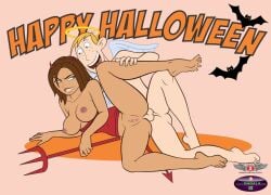 bonnie_rockwaller brown_hair halloween_costume halloween_theme kim_possible naked nsfw