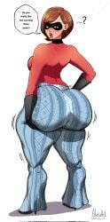 1girls alviriaart big_ass big_butt disney flare_pants forbidden_pants helen_parr huge_ass huge_butt meme meme_attire meme_clothing pixar the_incredibles thick_thighs