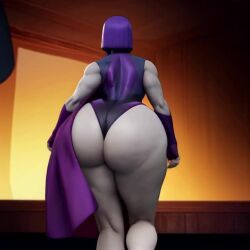 1girls ai_generated ass ass_focus big_ass big_butt bubble_ass bubble_butt dat_ass dc dc_comics fat_ass female_focus female_only honne_dell leotard long_hair no_sound raven_(dc) short_hair tagme teen_titans thick_ass thick_thighs video walking