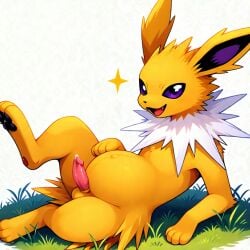 ai_generated jolteon male_pregnancy penis pokemon pokemon_(species) sitting