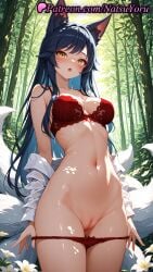 1girls 2025 ahri ai ai_assisted ai_generated animal_ear_fluff animal_ears anime anime_style ass_visible_through_thighs bamboo bamboo_forest bangs bare_shoulders black_hair blue_hair blush bow bow_bra bow_panties bra breasts bust busty cleavage cleft_of_venus clothes_pull collarbone colored_inner_hair cowboy_shot dappled_sunlight day facial_mark female female_focus female_only female_solo flower forest fox_ears fox_girl fox_tail groin hentai hi_res high_quality high_resolution highres kitsune kyuubi lace-trimmed_bra lace_trim large_breasts league_of_legends league_of_legends:_wild_rift lingerie long_hair long_sleeves looking_at_viewer makeup medium_breasts multi_tail multicolored_hair natsuyoru nature navel non-asian off_shoulder open_clothes open_mouth open_shirt outdoors paipan panties pantsu panty_pull patreon pulled_by_self pussy red_bra red_panties riot_games shaved_vagina shirt slit_pupils solo solo_female stable_diffusion standing stomach sunlight tail tails tattoo thighs tree uncensored underwear undressing vagina very_long_hair voluptuous voluptuous_female whisker_markings white_flower white_shirt yellow_eyes