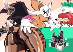 1girls 5boys anger_vein ass ass_grab e123_omega forbidden_pants knuckles_the_echidna rouge_the_bat shadow_the_hedgehog silver_the_hedgehog solwazi_games sonic_the_hedgehog topless_anthro