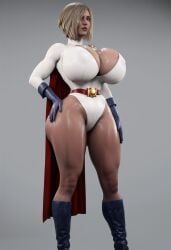 ai_generated big_ass big_breasts blonde_hair blue_eyes comic dc_comics kara_zor-el karen_starr power_girl