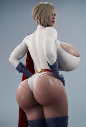 ai_generated big_ass big_breasts blonde_hair blue_eyes comic dc_comics kara_zor-el karen_starr power_girl