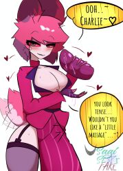 alastor_(hazbin_hotel) alastoria_(hazbin_hotel) fanart female_alastor_(hazbin_hotel) hazbin_hotel rose sexy thighs usagi_star