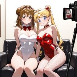 ai_generated bunny_girl bunnysuit camera kusakabe_maron sailor_moon tsukino_usagi