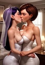 2girls adult_and_teenager age_difference ai_generated animated civitai disney hailuoai height_difference helen_parr honeymoon incest incest_marriage kissing lesbian_marriage married_couple mikey-rg97 milf mother_and_daughter no_sound passionate_kiss pixar shorter_than_30_seconds tagme teenager the_incredibles video violet_parr wedding_dress yuri