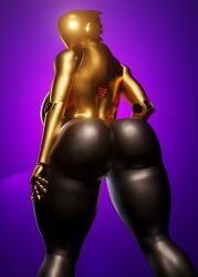 3d big_ass doomfella faceless_female fat_ass female female_focus female_only golden_body haydee haydee_(game) looking_at_viewer looking_back robot robot_girl simple_background thick_thighs