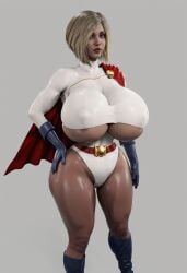 ai_generated big_ass big_breasts blonde_hair blue_eyes comic dc_comics kara_zor-el karen_starr power_girl