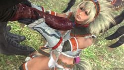 3d animal_genitalia animated esk futanari handjob huge_cock intersex kirin_(armor) monster monster_hunter no_sound penis size_difference source_filmmaker video zoophilia