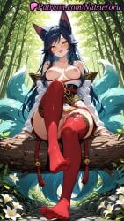 1girls 2025 ahri ai ai_assisted ai_generated animal_ear_fluff animal_ears anime anime_style bamboo bamboo_forest bangs bare_shoulders bell black_hair blue_hair blush breasts breasts_out bust busty cleft_of_venus clothing collarbone day detached_sleeves dress facial_mark feet female female_focus female_only female_solo flower foot_fetish forest fox_ears fox_girl fox_tail full_body hentai hi_res high_quality high_resolution highres japanese_clothes jingle_bell kimono kitsune knee_up korean_clothes kyuubi labia large_breasts league_of_legends league_of_legends:_wild_rift legs lipstick log long_hair long_sleeves looking_at_viewer makeup medium_breasts multiple_tails nail_polish natsuyoru nature nipples nipples_outside no_panties no_shoes non-asian obi off_shoulder outdoors patreon pussy red_thighhighs riot_games sash sitting slit_pupils smile soles solo solo_female stable_diffusion tail thighhighs thighs toenails toes tongue tongue_out tree uncensored uncensored_nipples vagina very_long_hair voluptuous voluptuous_female wafuku whisker_markings white_flower white_kimono yellow_eyes