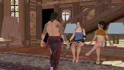 1male 3girls bare_chest barechested barefoot devil_may_cry devil_may_cry_5 feet feet_up foot_fetish foot_lick footjob giantess jill_valentine jill_valentine_(sasha_zotova) kitana kitana_(mk11) liu_kang mmd mortal_kombat mortal_kombat_11 nicoletta_goldstein resident_evil resident_evil_3 resident_evil_3_remake solo_male stomp stomped stomping stomping_on_balls tagme tattoos trample trampling video