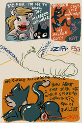 anthro anthro_only anus better_days comic dialogue english_text feline first_porn_of_franchise fisk_black furry incest lipstick lucy_black original_life_universe_(jay_naylor) penis pussy shelia_black tail uncut unzipping