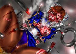 1girls blood broken_teeth bruise chains chun-li defeated female female_only gore guro heat human injury knife nails nipple_piercing solo straight_hair street_fighter tagme tears torture