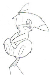 dildo female female_only fur furry greyscale kxflyer monochrome nintendo nude pikachu pokemon pussy sex_toy sketch solo vaginal_insertion vulva