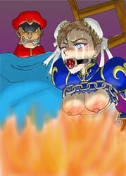 chun-li female gore guro human m_bison male straight_hair street_fighter tagme torture