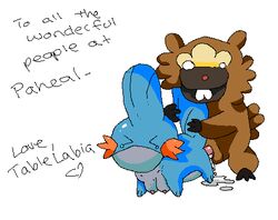 bidoof blue_skin color female fur furry interspecies male mudkip nintendo paheal pokemon pokemon_(species) skin straight