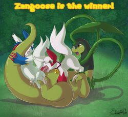 anthro anthro_on_feral bayleef cum cum_in_mouth feral gay male male_only nicobay pokémon_(species) pokemon pokemon_(species) saliva scalie shiny_pokemon shiny_zangoose tagme zangoose