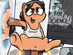 chell equine female fisting horse mammal my_little_pony pokehidden pony portal portal_(series) pussy text valve video_games