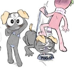 1boy 1girl1boy 1girls @_@ accessory aged_up bikini bikini_bottom bikini_top black_body blue_bottomwear blue_topwear blush blush_lines blushing blushing_female bottomwear bowl_of_cum cum_eating dandy&#039;s_world dandys_world deadtoons dog_bowl dog_ears dog_tail dubious_consent feederism feeding feeding_cum female force_feeding grey_body grossed_out hi_res leash leash_and_collar leash_pull leashed_collar leashed_female lvndr movement_lines multicolored_body nauseous petplay pink_body pink_scarf pussy_juice pussy_juice_drip questionable_consent red_body roblox roblox_game scarf_only sick sprout_(dandy&#039;s_world) stepping stepping_on_female stepping_on_head tagme_(artist) toodles_(dandy&#039;s_world) topwear uncomfortable uncomfortable_pose uncommon_stimulation wearing_others_clothes white_body young