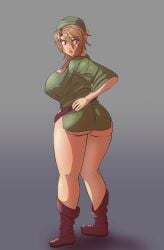 1girls blonde_female blonde_hair bottomless breast_expansion breasts gender_transformation genderswap_(mtf) giant_breasts great_sword height_reduction huge_breasts hylian large_breasts link nintendo nipple_bulge nipples pointed_ears rule_63 sequence shortstack shortstackification shrinking small_breasts sword the_legend_of_zelda top_heavy transformation tunic undeadpenguin37