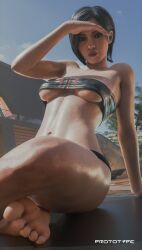 1girls 3d ada_wong ada_wong_(adriana) athletic athletic_female barefoot biohazard black_hair busty capcom feet female female_focus female_only foot_fetish foot_focus hourglass_figure pinup pinup_pose pool poolside prototype_(artist) resident_evil resident_evil_2 resident_evil_2_remake short_hair sitting soles tagme wide_hips