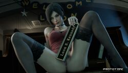 3d ada_wong ada_wong_(adriana) capcom female going_commando no_panties prototype_(artist) resident_evil resident_evil_2 resident_evil_2_remake tagme