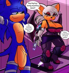 bat big_breasts big_penis breasts female hedgehog hithog huge_breasts huge_cock male mammal penis ponytail rouge_the_bat sonic_(series) sonic_the_hedgehog superbunnygt