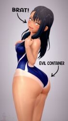 1girls ass big_ass big_butt big_hips big_thighs black_hair blackflames3 blush breasts chestnut_eyes clothing evil_container female female_only hayase_nagatoro hips huge_ass huge_butt huge_hips huge_thighs japanese japanese_female long_hair massive_ass massive_butt meme_reference nails_painted please_don't_bully_me,_nagatoro small_breasts solo tanned tanned_female tanned_skin text thick_thighs thighhighs thighs voluptuous voluptuous_female wide_hips wide_thighs
