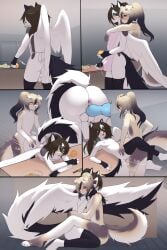 animal_genitalia animal_penis anthro anus apron apron_only balls black_hair black_nails black_nose blonde_hair blush bodily_fluids bowl brown_body brown_fur brown_hair brown_markings canid canid_demon canine canine_genitalia canine_penis clothing colored_nails comic container cooking cuntboy demon doggy_style dripping duo ear_piercing erect_nipples erection erection_under_clothing facial_piercing feet food foreskin from_behind_position from_front_position fruit full-package_cuntboy fur furniture genital_fluids genitals green_eyes grey_body grey_fur hair hellhound herm herm/male hermaphrodite hi_res hug humanoid_genitalia humanoid_penis intersex intersex/male kilka_k kitchen knife knot knotted_penis long_hair lying male maleherm mammal markings missionary_position multi_genitalia mythological_canine mythological_creature mythology nails nicole_blue nipples on_back on_table penetration penile penile_penetration penis piercing pink_nipples plant precum precum_drip pussy salad sex smile spread_wings table tenting vaginal_fluids vaginal_penetration vulva white_body white_fur wings yellow_body yellow_fur