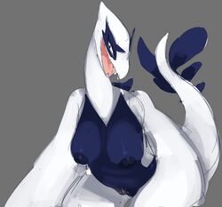 2017 anthro big_breasts breasts digital_media_(artwork) dripping female legendary_pokémon looking_at_viewer lugia nintendo nipples nude open_mouth pokemon pokemon_(species) pussy pussy_juice simple_background smile solo tempest_(xsomeonex) tongue video_games voidteeth