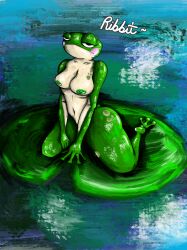 ass bored bored_expression breasts commission commission_art commissions_open cute exposed_breasts expressionless female frog frog_girl frog_pose furry girl girly seductive thick_ass thick_legs thick_thighs thighs tits_out titties