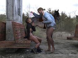 3d 3d_(artwork) accurate_body_type areola areolae awaiting_cum benches bottomless canon_breast_size closed_eyes cum cum_in_condom denim denim_clothing drinking_cum drinking_from_condom ellie_(the_last_of_us) ellie_williams female femsub hand_up horse humiliation male male/female maledom manbun nipples no_visible_genitalia outdoor_nudity outdoors outside pants_off pantsless public public_exposure public_humiliation public_indecency public_nudity purple_condom rikopin shoes sitting sitting_on_bench the_last_of_us the_last_of_us_2 tommy_miller underwear