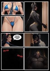 ai_generated big_breasts catwoman chain_leash gorilla_grodd hairy_pussy thong_bikini wonder_woman wonder_woman_(series)