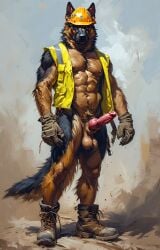 adam360 ai_generated balls canine cock erection furry german_shepherd k9 male penis solo_male
