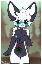 animated anthro breasts canid canine casper_(sodaduv) female fennec_fox fox genitals glowing glowing_genitalia glowing_nipples mammal nipples pussy size_difference slim small_breasts smaller_female sodaduv solo true_fox