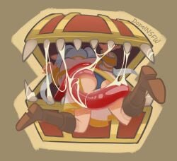 big_tongue dopalnsfw frieren frieren_beyond_journey's_end mimic monster_on_female saliva saliva_trail tongue