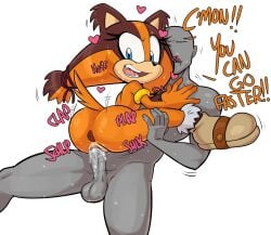 anthro anthro_penetrated anus ass badger balls big_butt blue_eyes clothing dark_anus dialogue duo encouragement english_text erection faceless_character faceless_human faceless_male female female_on_human female_penetrated footwear footwear_only fur genitals guillion heart_symbol hi_res human human_on_anthro human_penetrating human_penetrating_anthro humanoid_genitalia humanoid_penis interspecies looking_back male male/female male_human male_on_anthro male_penetrating male_penetrating_anthro male_penetrating_female mammal moan mostly_nude mustelid musteline nude nude_anthro nude_female orange_body orange_fur penetration penile penile_penetration penis penis_in_pussy pussy sega sex shoes shoes_only simple_background sonic_(series) sonic_boom sonic_the_hedgehog_(series) sound_effects sticks_the_badger sticks_the_jungle_badger text vaginal_penetration white_background