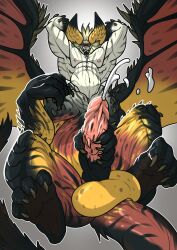 anthro balls barbed_penis belly_mouth big_balls big_penis black_body canine_penis claws cock conjoined cum dick dragon fangs flexing furry fusion gay goo_creature hair homosexual horn male male/male male_only markings merging muscles muscular muscular_male penis rat reptile scales semen sequence sharp_teeth size_difference slime stripes taur testicles tongue tongue_out trencalos tusks vein veiny_penis white_body wings