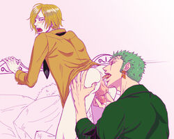 2boys anal anilingus anus ass blonde_hair facial_hair gay green_hair male male_only multiple_boys odanangi one_piece rimming roronoa_zoro sanji tongue vinsmoke_sanji yaoi