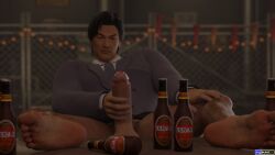 1boy 3d 3d_(artwork) 3d_model bar_(place) barefoot beer buttoned_shirt circumcised circumcised_penis drunk erect erect_cock erect_dick erect_penis erection face_scar feet feet_fetish feet_focus foot_fetish foot_focus hairy_legs jerking jerking_off jerkingoff male male_only no_pants no_underwear osamu_kashiwagi pantless pubes public_indecency public_place red_soles rgg_studio ryuu_ga_gotoku sega sigbuns soles solo solo_male suited tie vein veins veins_on_cock veins_on_dick veiny veiny_dick yakuza_(series)