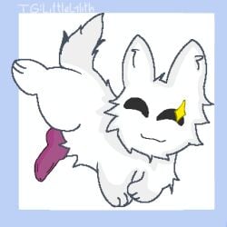 1boy abstract_background absurd_res animal_genitalia animal_penis anthro feral gubby gubby_(roblox) littlelilith male male_only no_humans rabbit raised_tail roblox solo tagme telegram white_body white_fur wtf