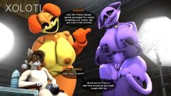 2025 3d_(artwork) after_sex alejandro_(xolotl_59) areola big_breasts breasts canid canine canis catnap_(poppy_playtime) dialogue digital_media_(artwork) dogday_(poppy_playtime) domestic_cat domestic_dog english_text felid feline felis female fur group hi_res huge_breasts hurting icepack injuries light lighting male male/female mammal mob_entertainment mtf_crossgender nipples nude orange_body orange_fur poppy_playtime purple_body purple_fur rule_63 sitting size_difference smile smiling_at_another smiling_critters source_filmmaker_(artwork) speech_bubble standing text thick_thighs trio wide_hips wolf xolotl_59