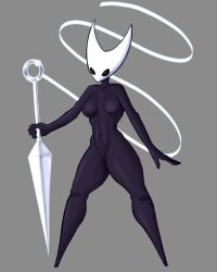 _nukeila6 black_body breasts drawn female holding_object hollow_knight hornet_(hollow_knight) nude solo team_cherry