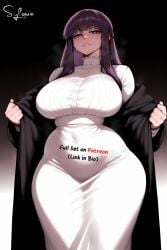 1girls ai_generated big_breasts clothed clothing color female female_focus female_only fern_(sousou_no_frieren) frieren_beyond_journey's_end hi_res large_breasts long_hair looking_at_viewer purple_eyes purple_hair solo solo_female sousou_no_frieren syllque thick_thighs
