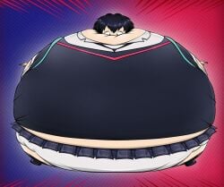 2d 2d_(artwork) 2d_artwork asian asian_female balloon_inflation black black_hair black_vest body_inflation inflation inflation_ krusty-azura marvel panties peni_parker school_uniform schoolgirl short_hair skirt spider-man:_across_the_spider-verse spider-man:_into_the_spider-verse spiderverse white_skin